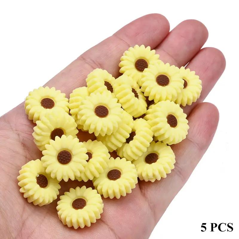5/15PCS Multi-color Daisy Silicone Beads, 20mm, Suitable for DIY Pen Bead Bracelets, Necklaces, Keychain Accessories, Etc