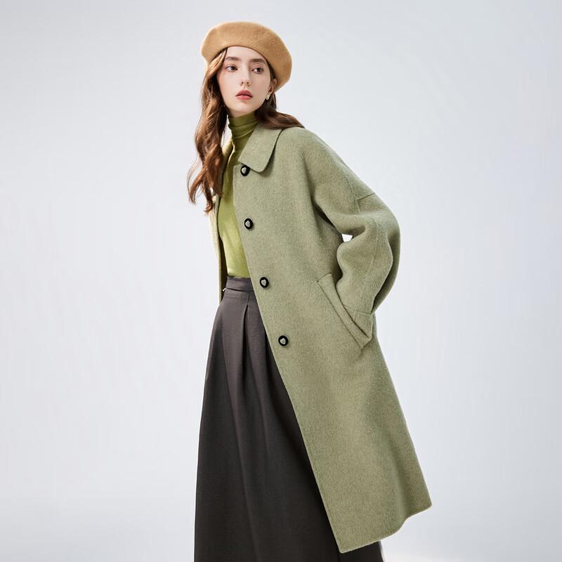 

Women s Elegant Long Double-Faced Wool Coat XL