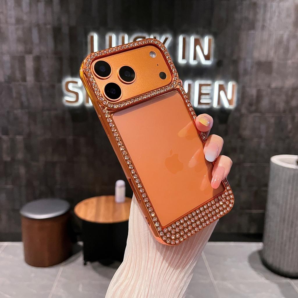 Luxury Transparent Diamond Jewelled Phone Case For iPhone 13 14 15 16 17 Pro Max Plus Air Glitter Bumper Back Cases Cover