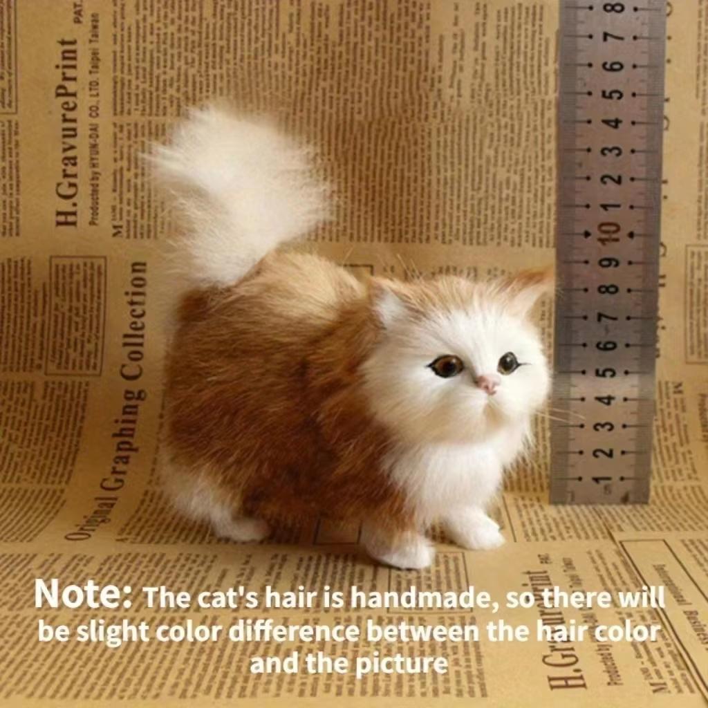 Simulation Cute Cat Plush Toys Hard Stuffed Kitten Model Fake Cat Realist Animals For Kids Girls Birthday Valentine'S Day Gift