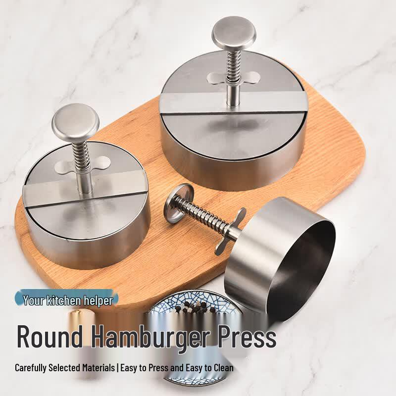 Stainless Steel Manual Meat Press & Burger Patty Maker