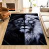 1PC Black and White Lion Art Carpet for Living Room Bedroom Sofa Home Decor Rus Non-slip Floor Mat Luxury Gift Multiple Sizes