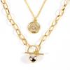 Trendy Multi-layered Geometric Alloy Necklace Features Chic Bell Charms For Women