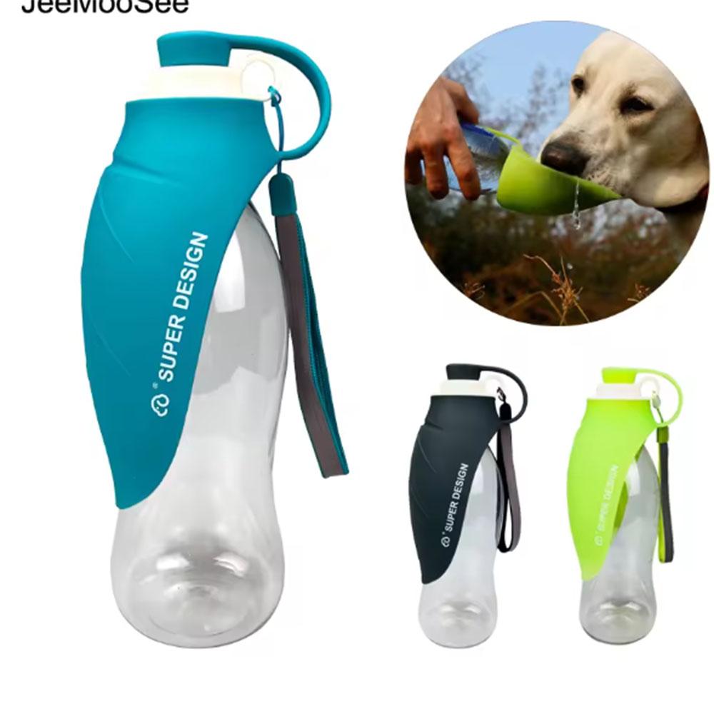 580ml Dog Water Bottle for Walking, Pet Water Dispenser Feeder Container Portable with Drinking Cup Bowl Outdoor Hiking, Travel