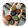 Spiritual Semi-Precious Stone Crafts Round Shaped Natur Multi Color Mixed Quartz 7 Chakra Crystal Runes Sets for Reiki