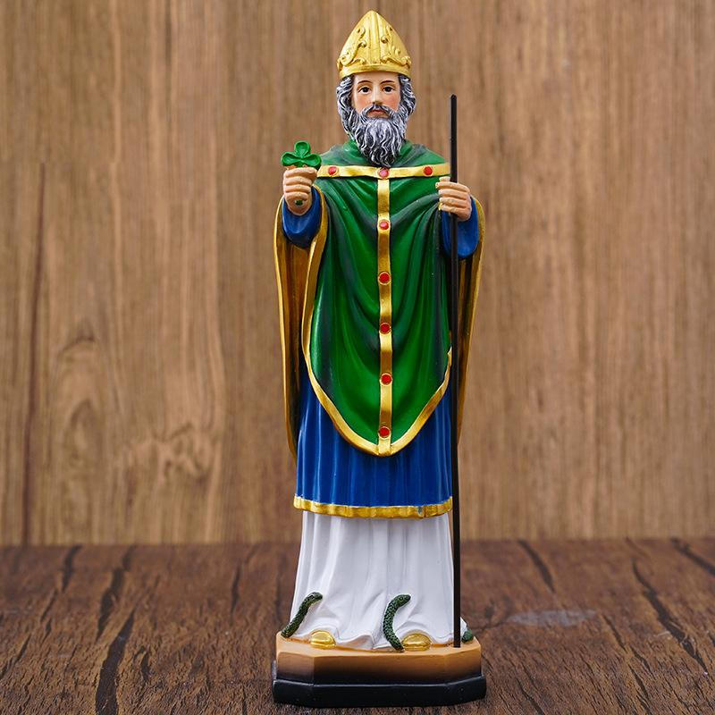 Figure Saint Statue Handmade Art Crafts Character Sculpture Resin Figurine for Table Bookcase Home