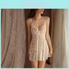 Dz Sensitive Plus Size Sleep Dress With V Neck And Sheer Lace For Comfort And Breathability