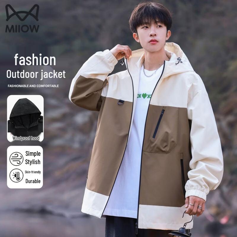 MiiOW Men s 2025 Autumn/Winter Casual Hooded Jacket XL