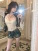 Women's Sexy Slimming Lace V-Neck Long Sleeve Top - Early Autumn Pure Desire Style