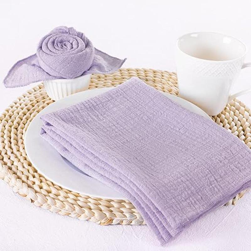 10 szt. 32X32Cm Gazy Bawełniana Serwetka Wielokrotnego Użytku Ściereczka do Herbaty Wesele Impreza Boże Narodzenie Dekoracja Stołu Retro Postrzępiona Serwetka