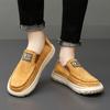 Large size 2024 leather retro loafers, pigskin foot loafers, casual shoes, one pedal, flat men's leather shoes, rest