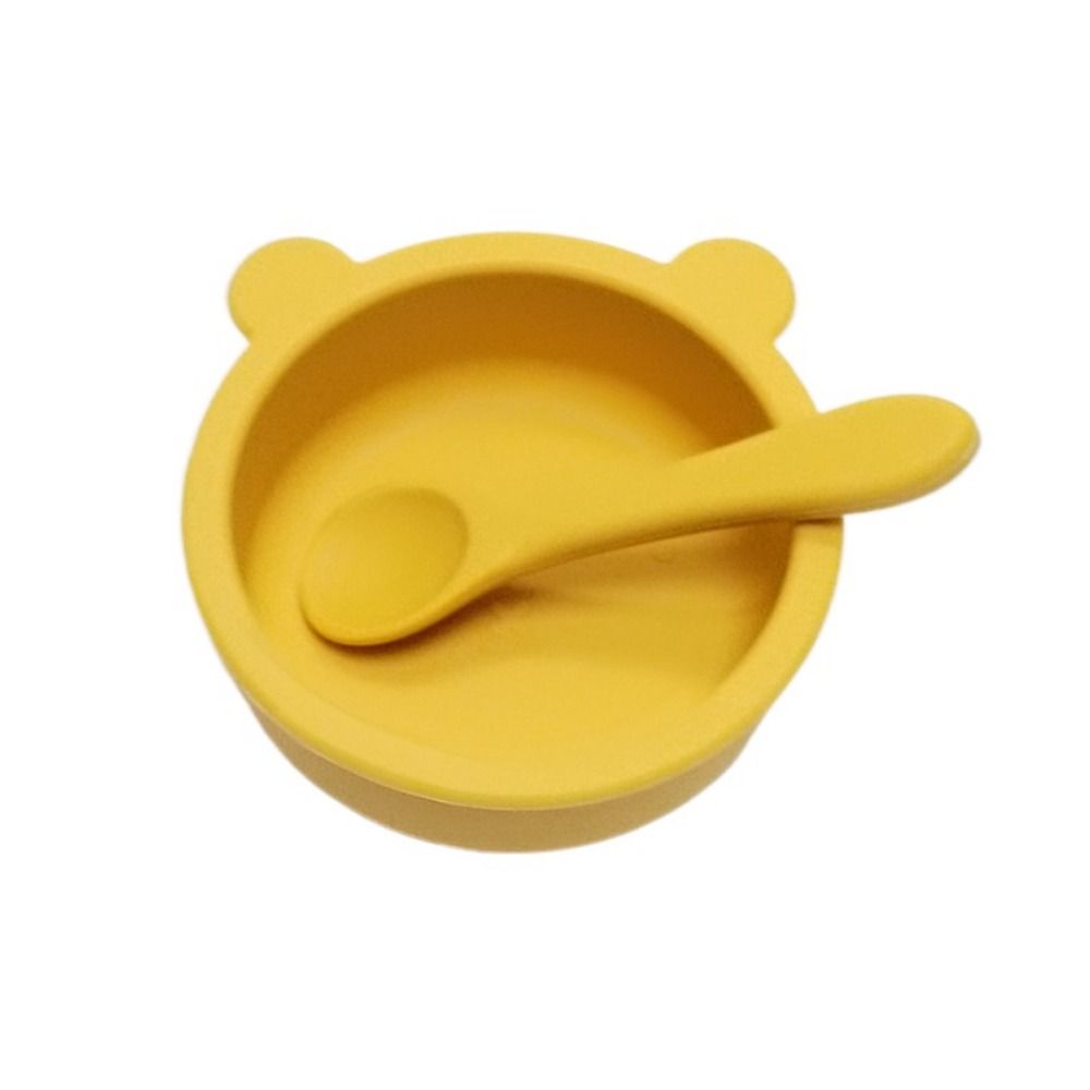 Flexible Feeding Tableware Waterproof Feeding Bowl Set Unbreakable Baby Bowls with Spoon  Toddlers