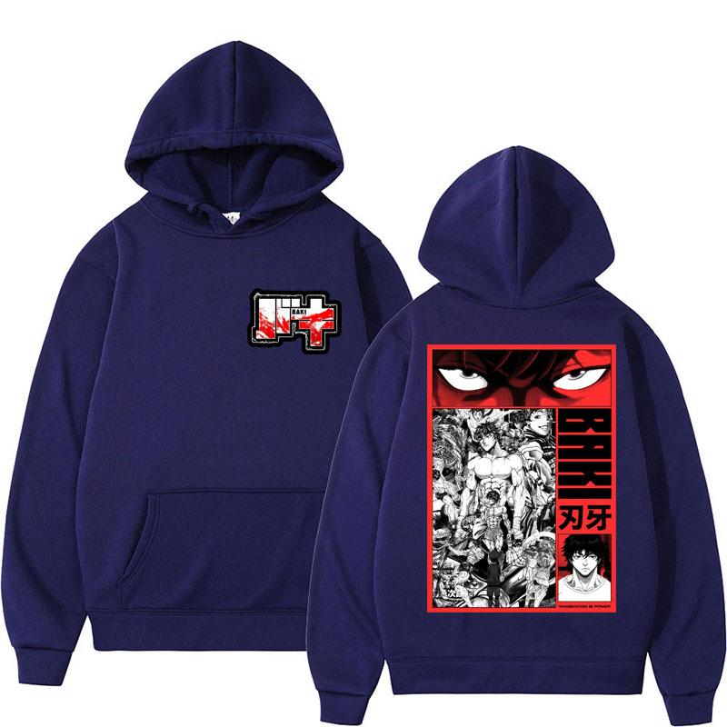 Japanese Anime Baki Hanma The Grappler Hoodies Men Women Harajuku Vintage Manga Long Sleeve Casual Oversized Fleece