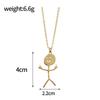 Funny Middle Finger Doodle Necklace Smiley Matchstick Hand Gesture Pendant Choker For Men Women Hiphop Fashion Jewelry Gift