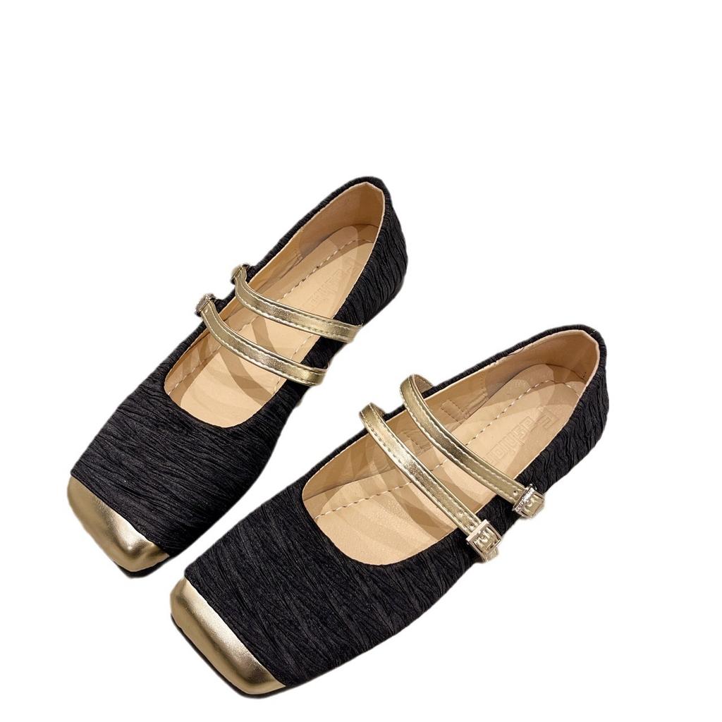 Coarse heel French small fragrant single shoes women's shoes 2024 new spring, autumn and winter square head with skirt Mary Jane evening shoes