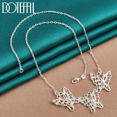 Bellissima collana a farfalla, colore argento, regalo di gioielli di moda