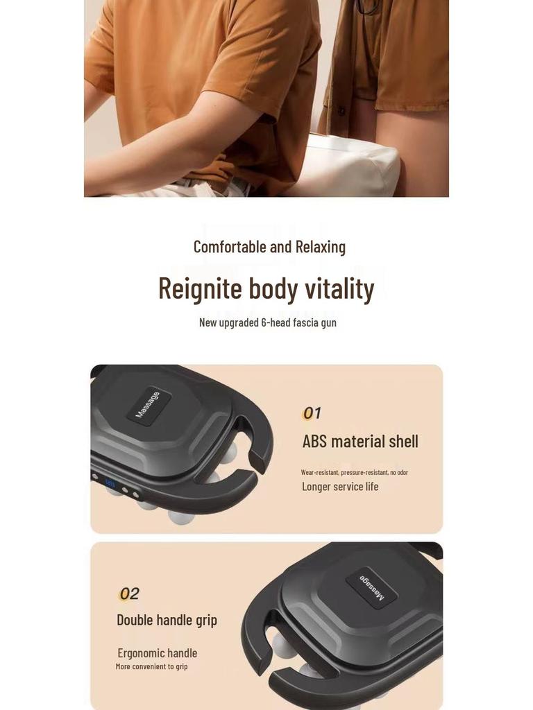 12-Kopf LCD Tiefengewebsmassagegerät - Mehrstufige Vibration für Taille und Rücken