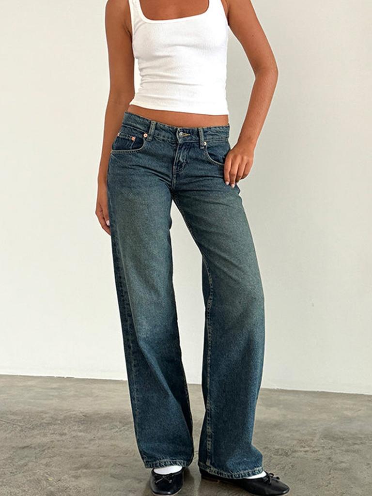 Hochwertige grenzüberschreitende Jeans für europäische und amerikanische Frauen Amazon Temu Neue Damen Straight Jeans