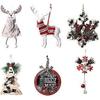 Wooden Pendant Decorations-6 Small Christmas Tree Wool Felt Pendants