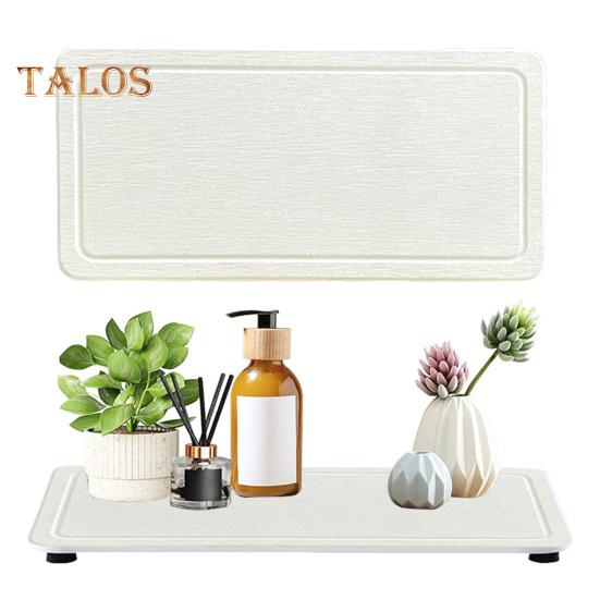 2Pcs Water Absorbing Stone Tray Quick Drying Diatomite Sink Coasters Anti-Slip Kitchen Sponge Holder Bathroom Vanity Trays