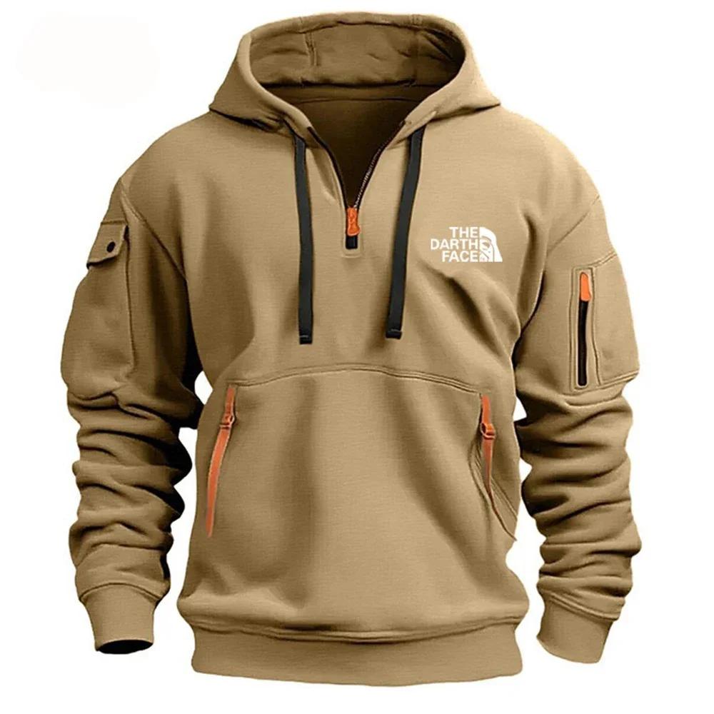 Herren Fleece Sport-Kapuzenpullover mit mehreren Taschen für Herbst und Winter