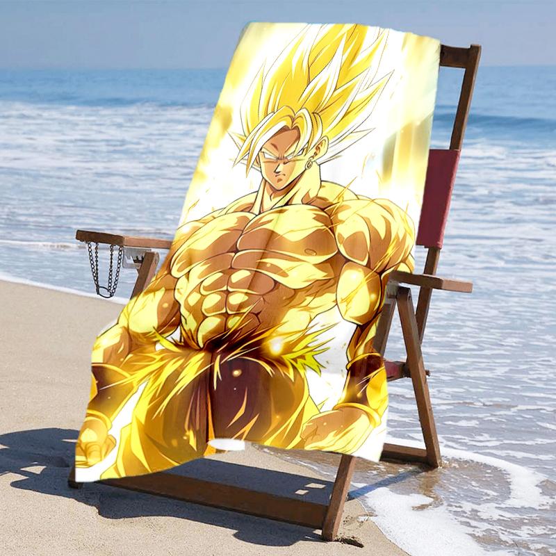 Ultra-Soft Beach Towel with Dragon Ball Theme,Ideal for Pool - Camping, Diving - Perfect Travel Essential, Vibrant Beach Towel.