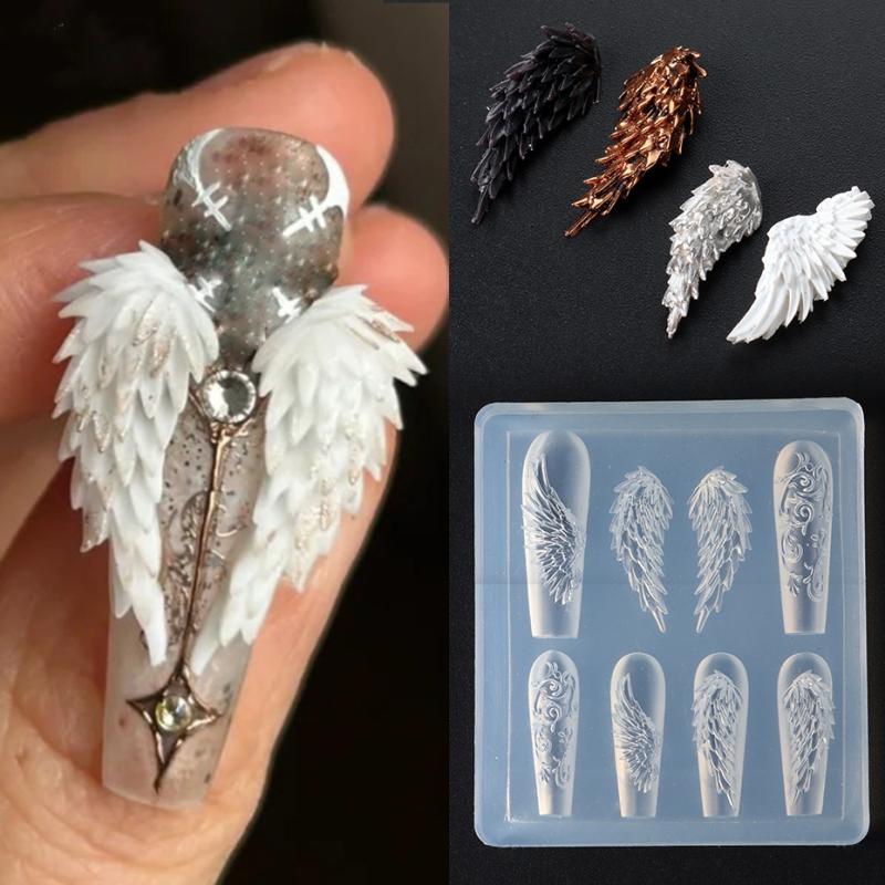 3D Silicone Nail Mold Flower Bow Butterfly Nails Templates Transparent Mold Diy Nail Art Decor Stamping Plates Manicure Tools