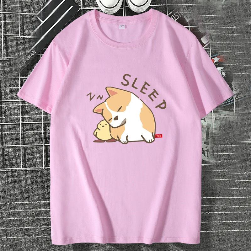 Summer Cartoon Printing Short-sleeved T-shirt Men And Women Couples Loose Loose Shirt Tops Aesthetic Clothing Summer Tops