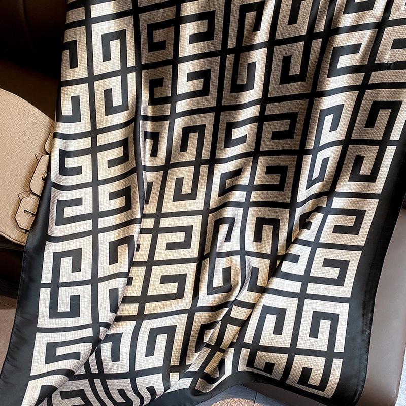 Damen 2022 Koreanischer Stil Langer Seidenschal: Frühlings-/Sommer-Sonnenschutz- & Klimaanlagen-Schal