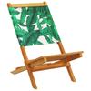 Garden Chairs 8 Pcs Foldable Green Fabric and Solid Wood