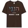 Hineni - Eccomi - Baruch Hashem in Ebraico Vintage T-shirt in 100% Cotone da Donna Uomo Maglietta Casual Magliette Top