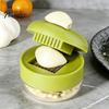 Easy Garlic Press Manual Press, Sharp Stainless Steel Blades Chopper, with Clear Storage Crusher Container, Kitchen Gadget for Effortless Mincing