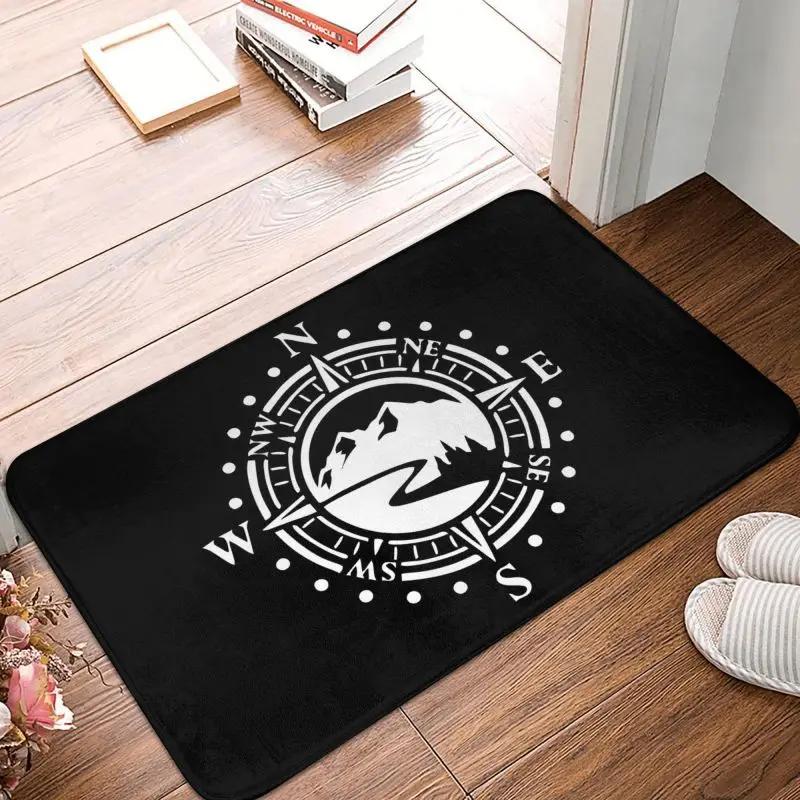 Custom Mountain Road With Compass Doormat Mat Anti-Slip Navigation Kitchen Bath Balcony Rug Carpet 40*60cm