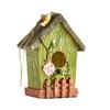 Garden Bird House Spacious Hole Hand-Painted Birdhouse Resin Waterproof Outdoor Hanging Birdhouse Sunproof for Bluebird Hummingbird Finch Cardinals