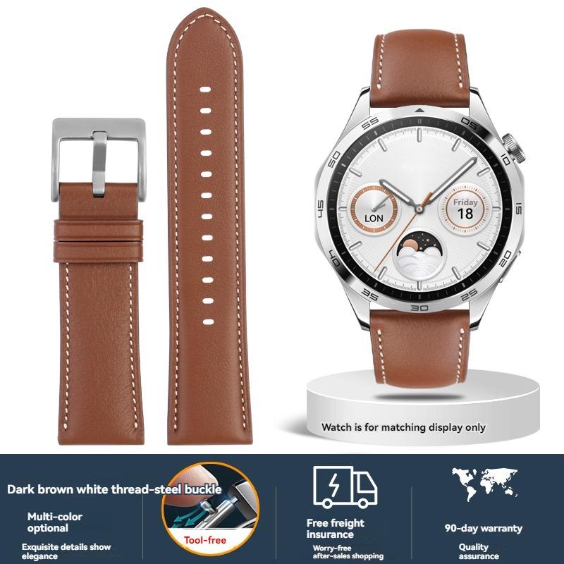 For New Huawei GT5 Strap GT5 Pro Soft Cowhide Watchband Smart Sports WATCH GT5 Ultimate Replacement Wristband Accessory 46mm