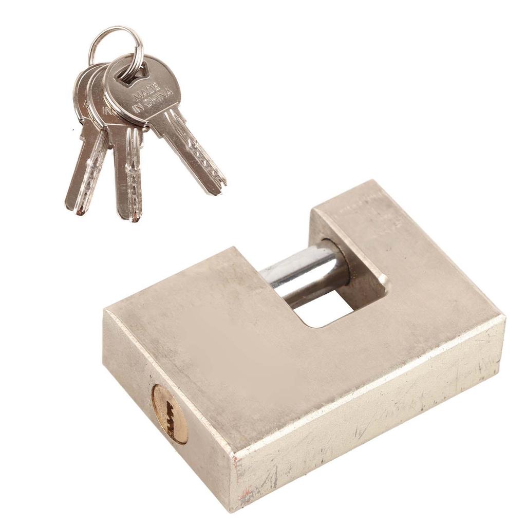 2 Pcs Horizontal Padlock Rectangular Anti Theft Waterproof Shear Proof Security Padlock with 6 Keys