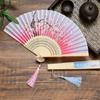 1ks - Vintage hedvábný skládací vějíř Čínské japonské umělecké řemesla Dárek Domácí dekorace Taneční ruční vějíř Bambusová dekorace místnosti Dřevěné vějíře