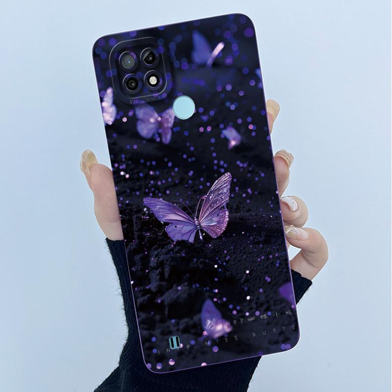 For Realme C21 RMX3201 / C21Y RMX3261 RMX3263 C25Y Phone Case Coque Soft Silicone Sweet Painted Girls Lovely Printed Back Cover