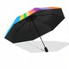 1pc Color Wheel Rainbow Colors Automatic Folding Umbrella - Design, Durable Iron Frame for Travel, Outdoor, Beach Fashion Accessory A0920003