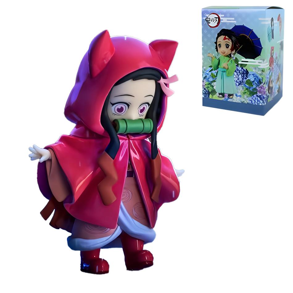 Demon Slayer Kimetsu No Yaiba Plum Rain Mystery Blind Box Tanjirou Nezuko Zenitsu Inosuke Collectible Toy Gift For Manga Lovers