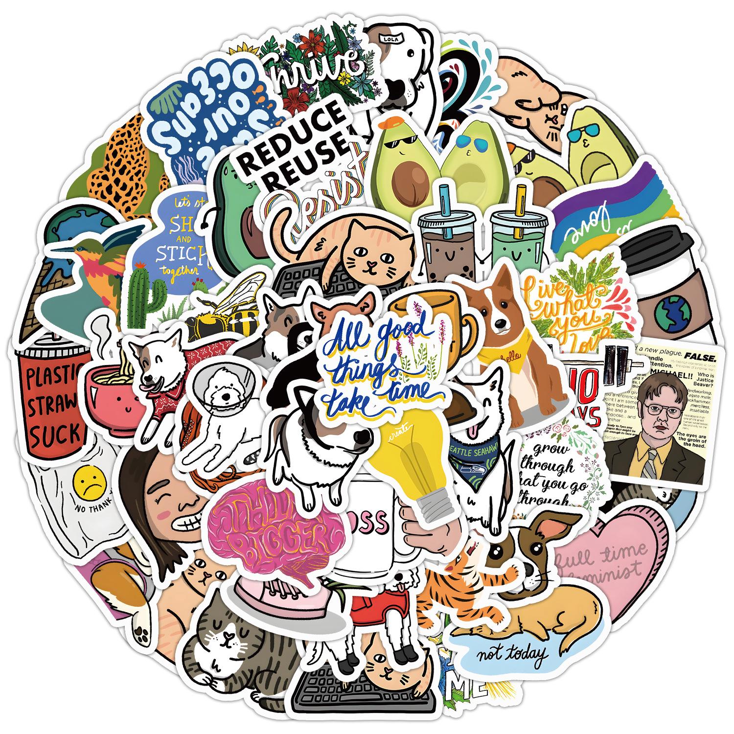 

50 Simple Drawings Graffiti Stickers Mobile Suitcase Waterproof Decorative Stickers Children s Hand Account Stickers