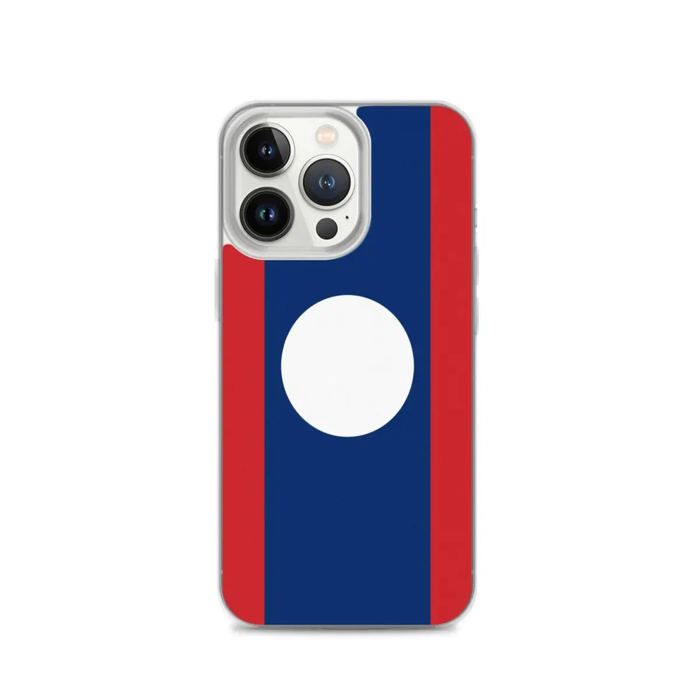 Coque iPhone - Drapeau Laos - iPhone 13 Pro - Souple - Protection Complète - Multicolore