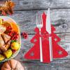 4-teiliges Besteckset, Weihnachtsmesser- und Gabelhalter, Elch-Weihnachtsbaum-Tasche, Vliesstoff, Kochgeschirr-Organizer, Tischdekoration