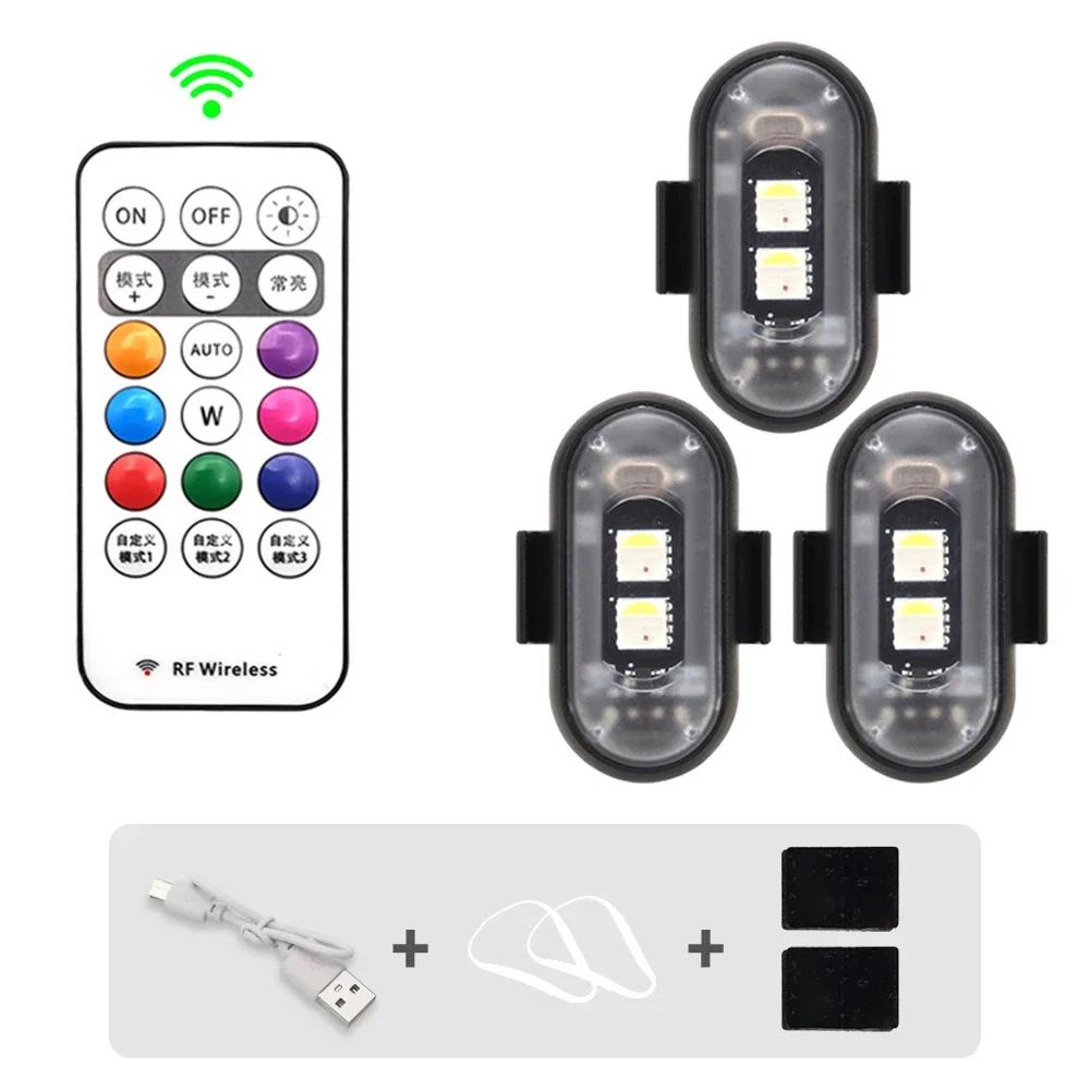 Auto Motorrad RGB LED Stroboskop Lichter 8 Farben LED Blitz Position Kabelloses Licht Flugzeug Flugzeug Hubschrauber Warnlichter