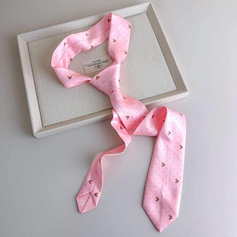 

Korean Sweet Pink Puppy Stripe Tie Belt Waist Cincher with Pant Ornament