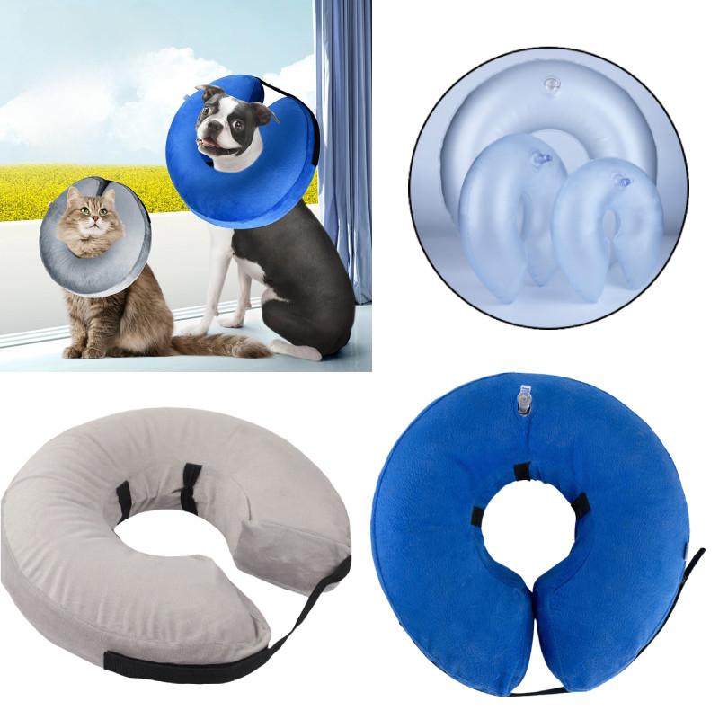 Comfortable Elizabethan Dog Collar Inflatable Protective Neck Cone For Pets In Pvc