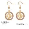 Witch Knot Drop Earring Stainless Steel Amulet Witchcraft Clear Zircon Round Pendant Earrings Jewelry Valentine Gift