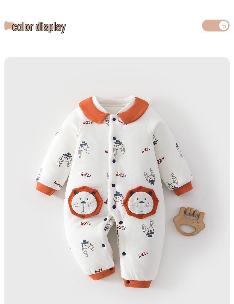 Gesteppter Baby-Overall: Warmer Herbst/Winter Baumwoll-Body für draußen, 120g