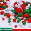 10-30mm Roter Grüner Flauschball Hellfarbig DIY Handgemacht Weihnachtsbaum Dekorative Kugel Haarschmuck Weihnachtsfeier Dekorationen