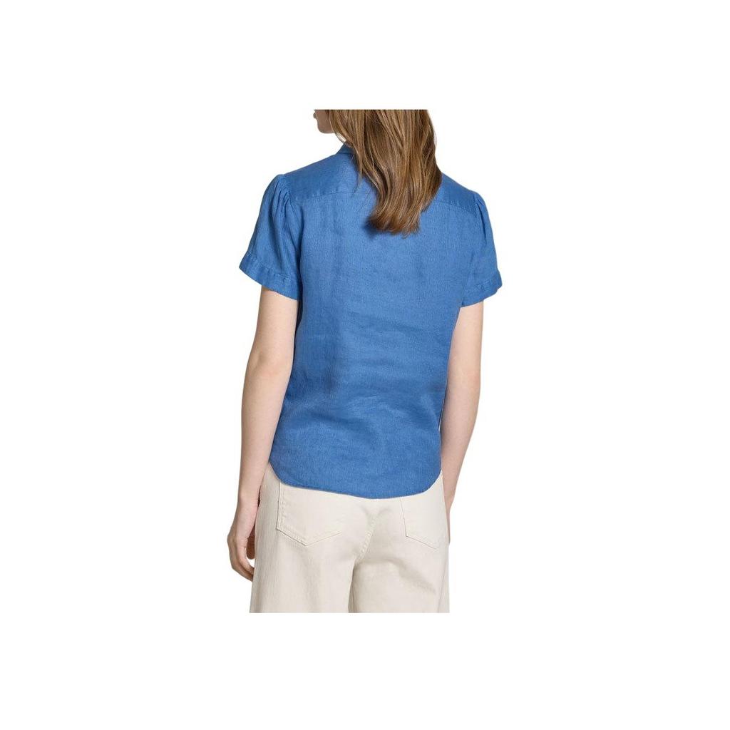 Polo Ralph Lauren SS24 Pony Embroidered Single-Breasted Short Sleeve Shirt Women Shirts Blue 211874919-007
